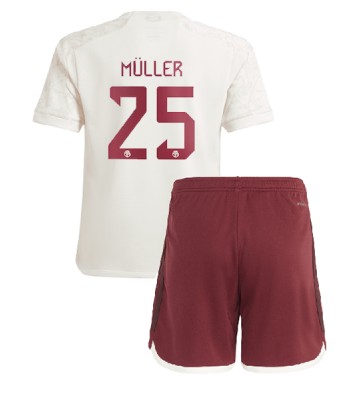 Bayern Munich Thomas Muller #25 Tredjeställ Barn 2023-24 Kortärmad (+ Korta byxor)